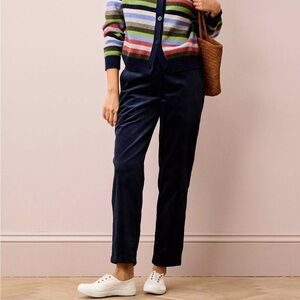Brora Women's Straight Leg Corduroy Trousers Indigo Pants Size UK 10 US 6